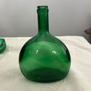 Vintage green glass bottle